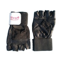 Kensho Fitness Gloves, leather, fingerless, S