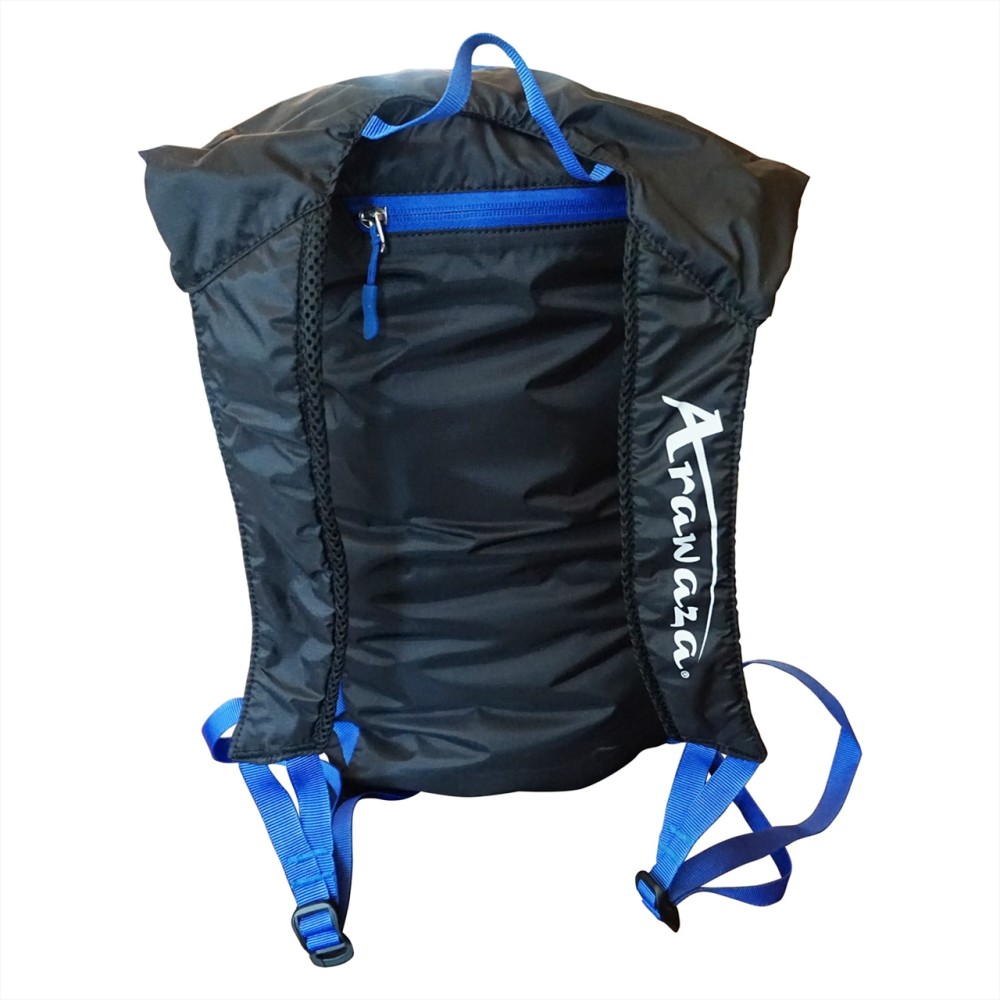 Arawaza Stowaway Backpack, 18L, Black-Blue