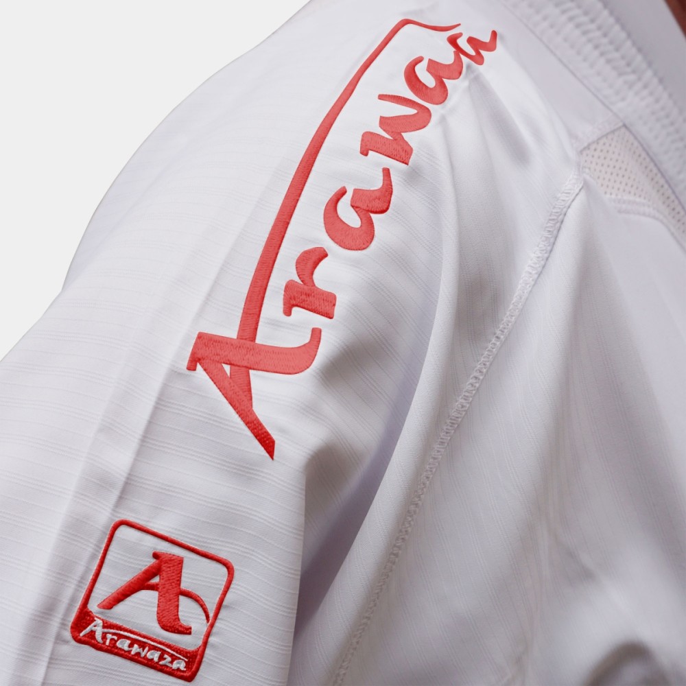 Arawaza Kumite Deluxe Evo PREMIERE LEAGUE WKF Karate Uniform 165 cm, red embroidery