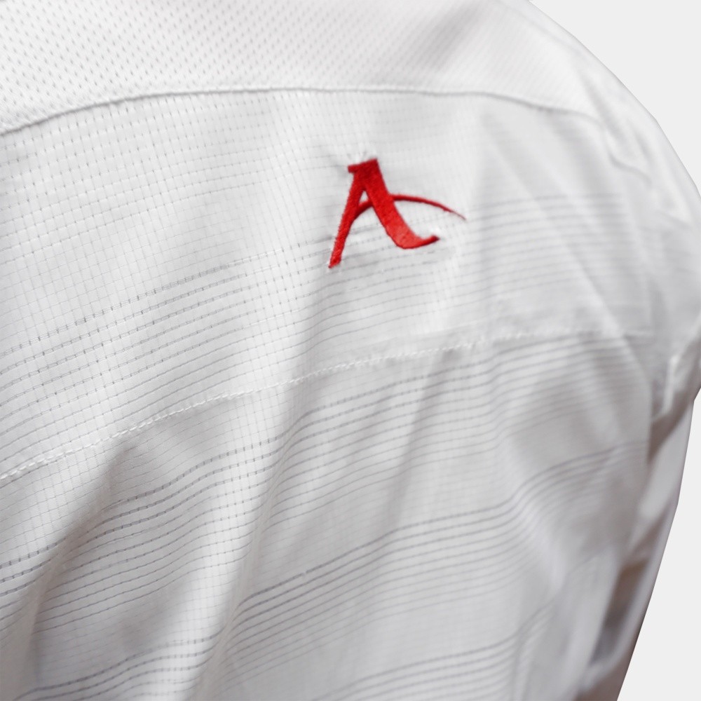 Arawaza Onyx Zero Gravity PREMIERE LEAGUE WKF Kumite Karate Uniform 160 cm, red embroidery
