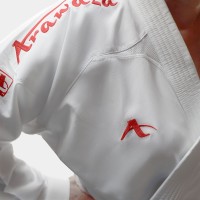 Arawaza Onyx Zero Gravity PREMIERE LEAGUE WKF Kumite Karate Uniform 160 cm, red embroidery