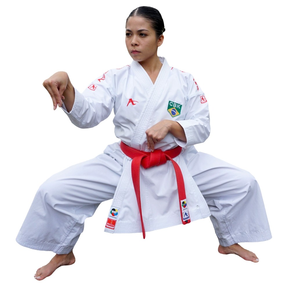 Arawaza Black Diamond PREMIERE LEAGUE WKF Women Kata Uniform 160 cm, Red