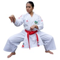 Arawaza Black Diamond PREMIERE LEAGUE WKF Women Kata Uniform 160 cm, Blue