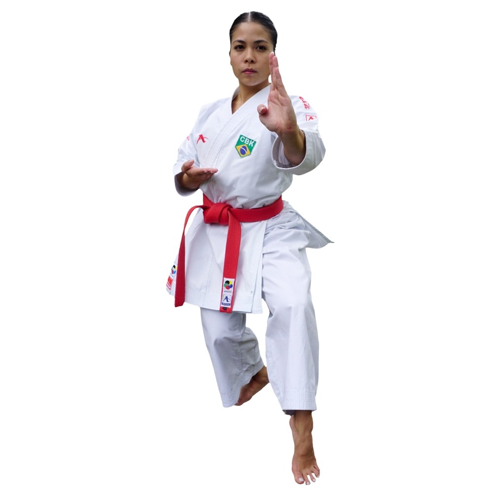 Arawaza Black Diamond PREMIERE LEAGUE WKF Women Kata Uniform 160 cm, Red